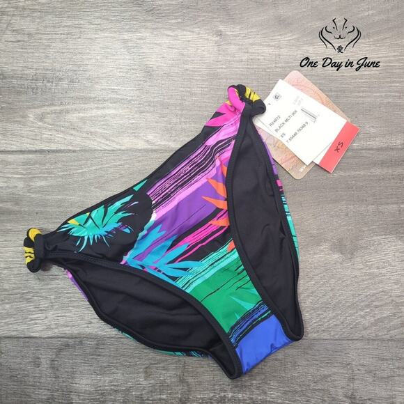 Coco Rave Tropical Print Ring Bikini Bottom Size XS - Picture 1 of 4